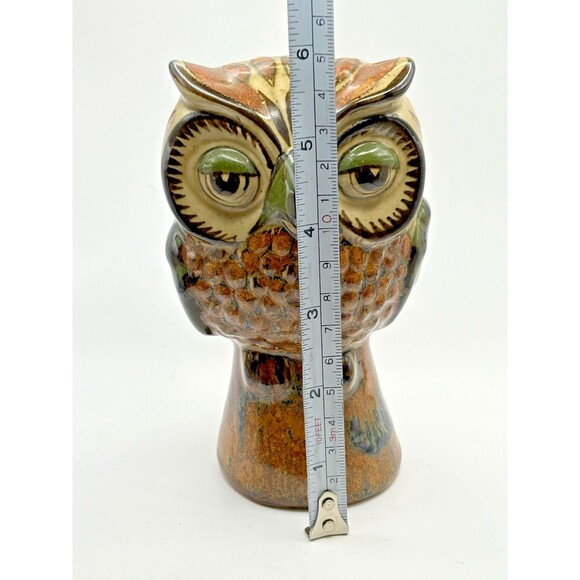 Vintage Owl Tonala Carlos Villanueva Mexican Pottery Folk Art Signed Figurine - Picture 8 of 9